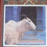Vintage Indian synthetic wool rug