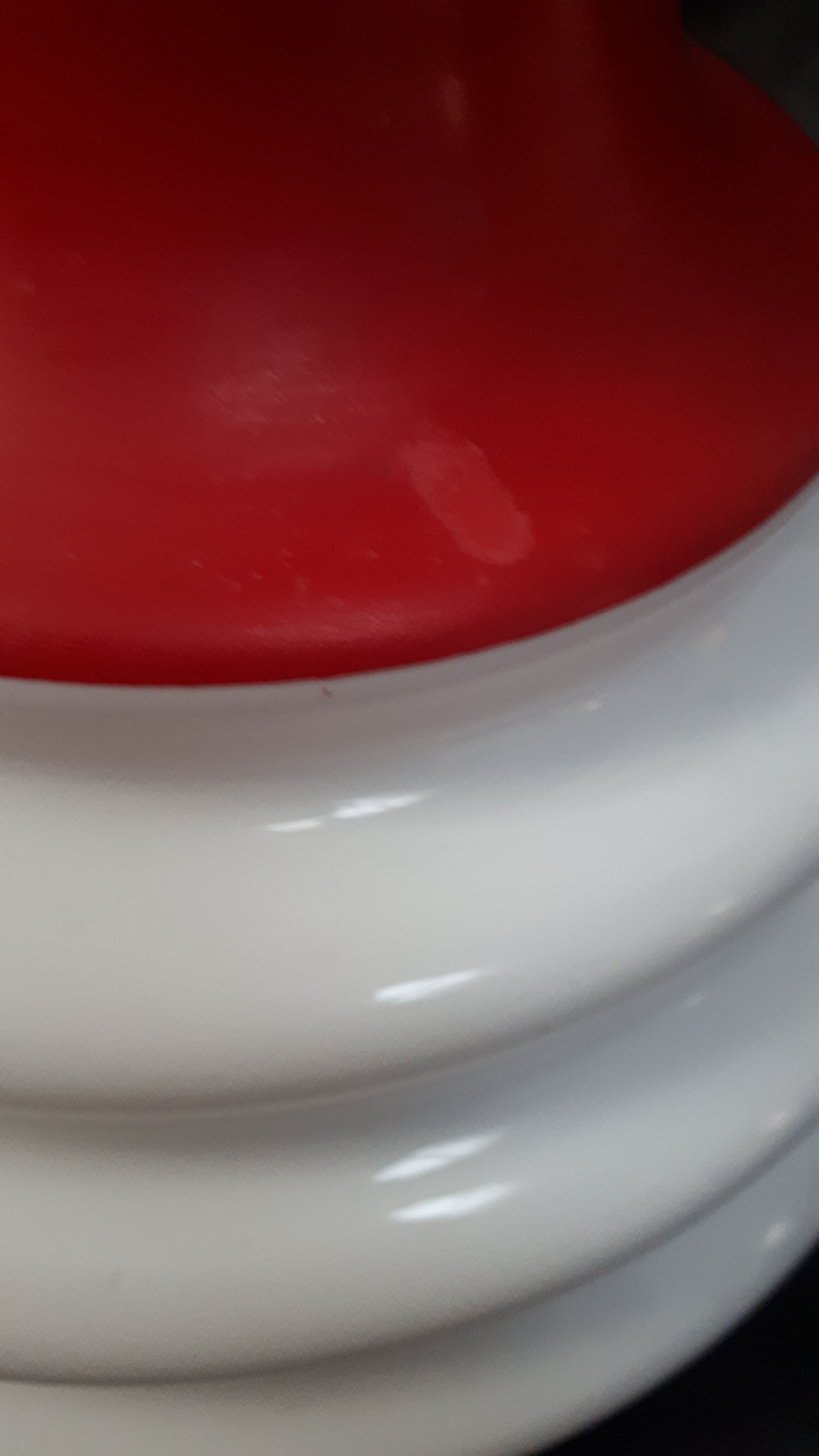 lampshade day lamp suspension glass white opaline vintage red 1970