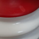 lampshade day lamp suspension glass white opaline vintage red 1970