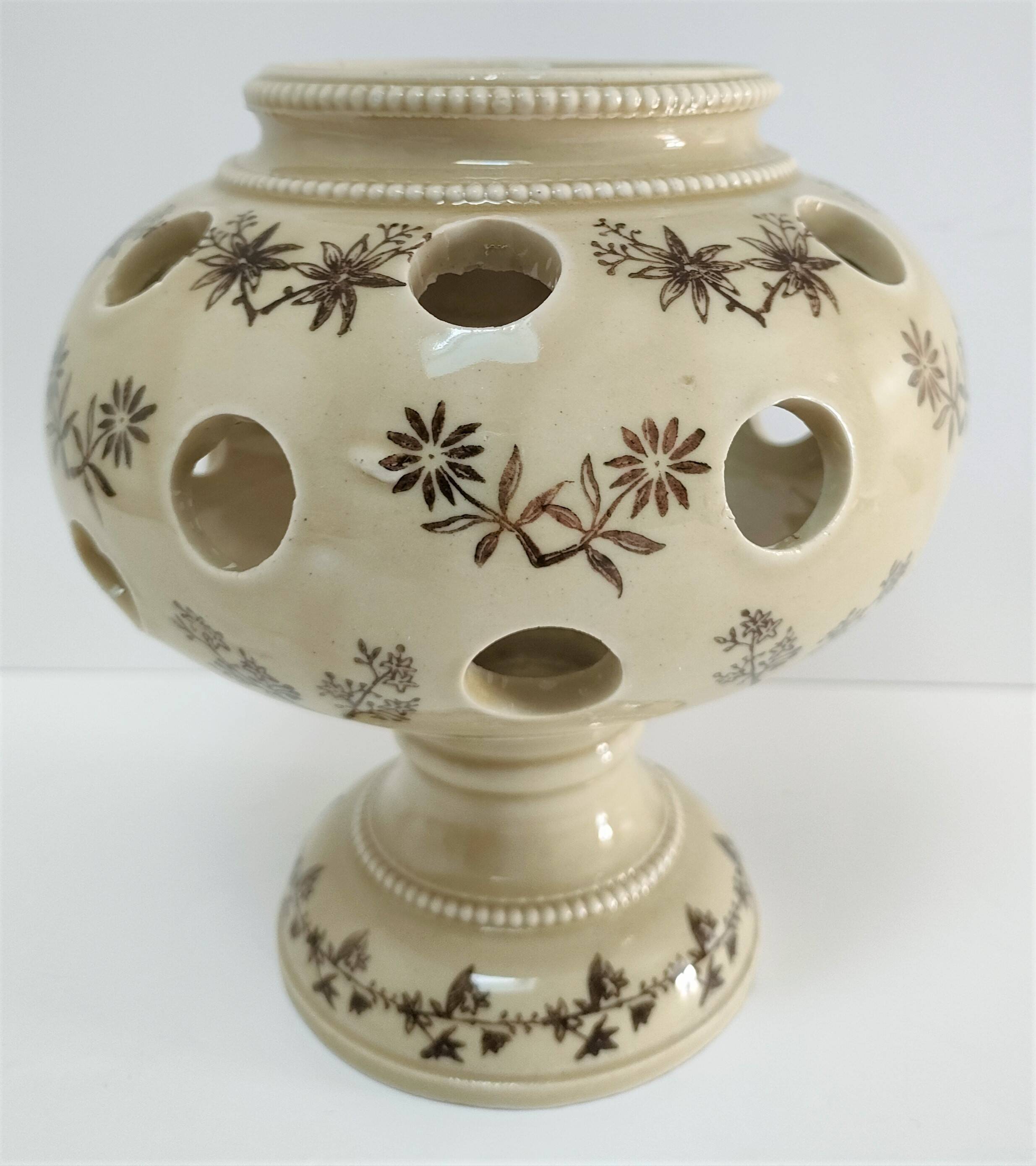 Three Saint-Uze ceramic tealight candle holders, early 20th century