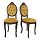 Pair of early 1900s wooden chairs with padded seat and backrests
