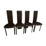 Ensemble de 4 chaises en cuir de Frag pour Roche Bobois