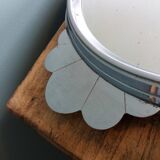 Art Deco silver round mirror tray