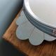 Art Deco silver round mirror tray