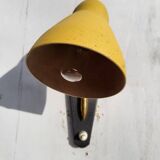 Yellow adjustable casserole wall light 1950