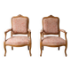 Paire de fauteuils Louis XV en noyer blond