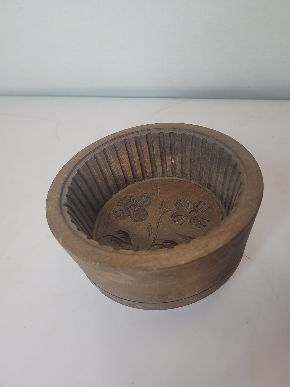 Round wooden butter mold