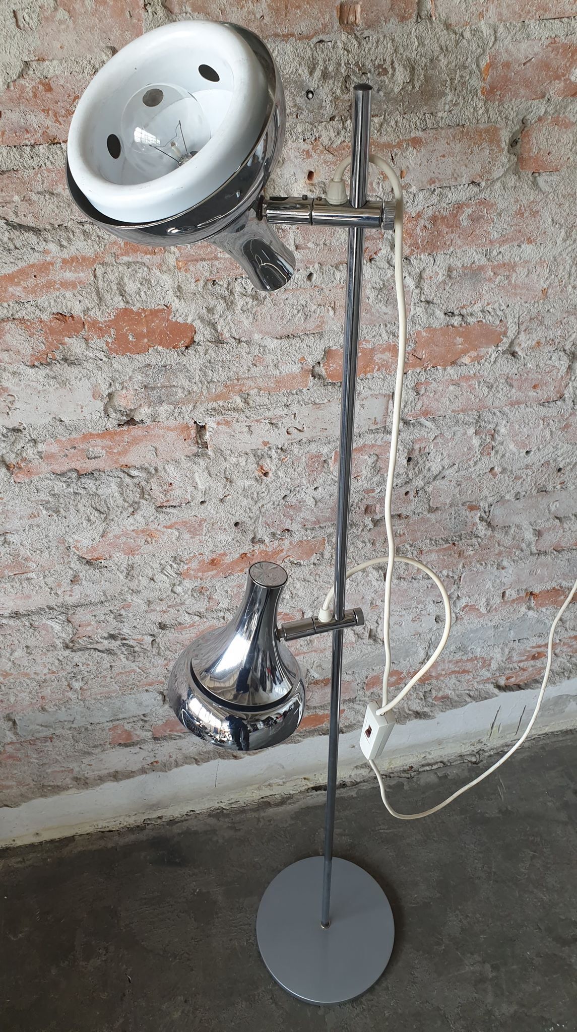 Vintage silver floor lamp, 1960s