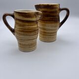 Set of two pitchers in sandstone moulin des loups