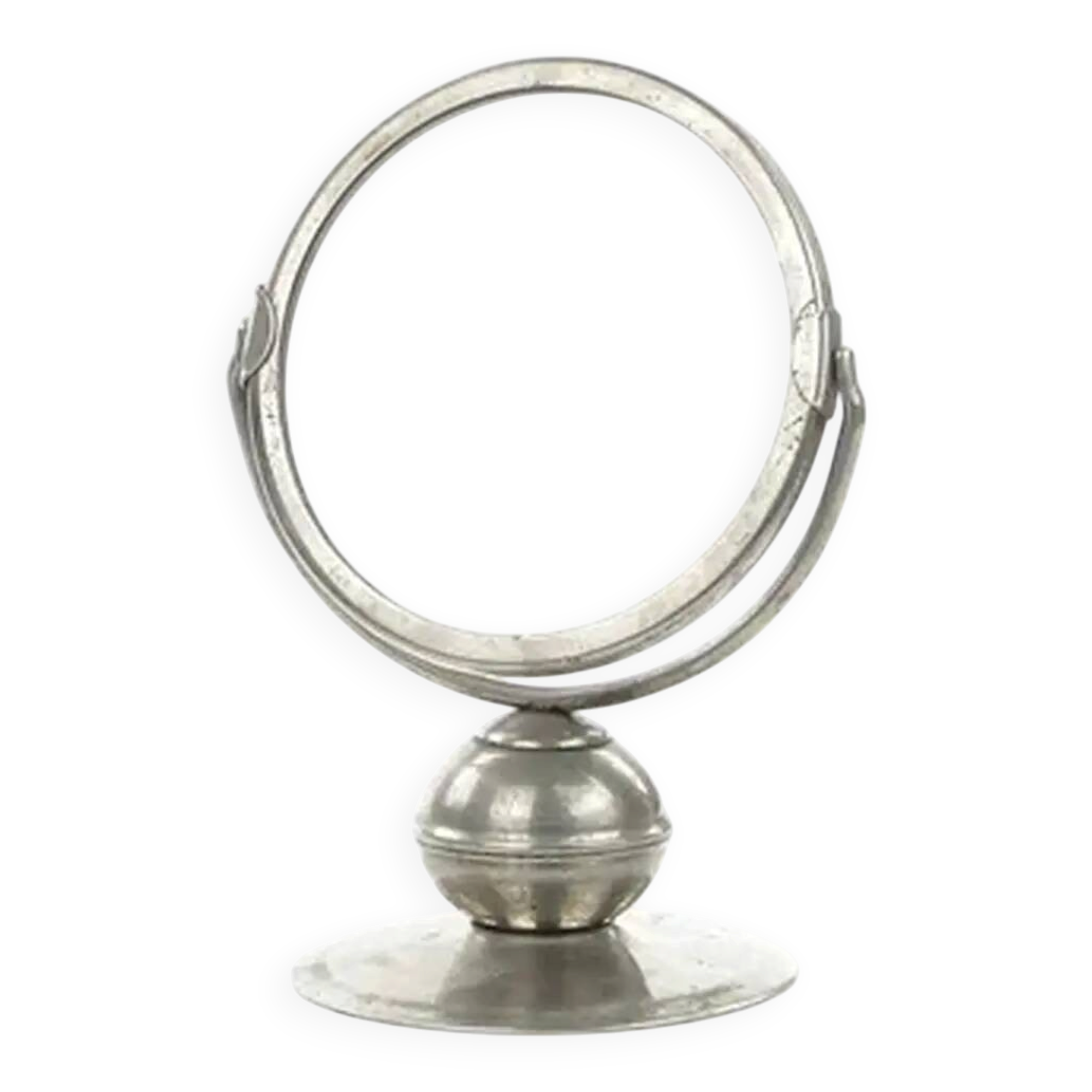 Art deco mirror, nickel-plated brass, Poland, 1950s