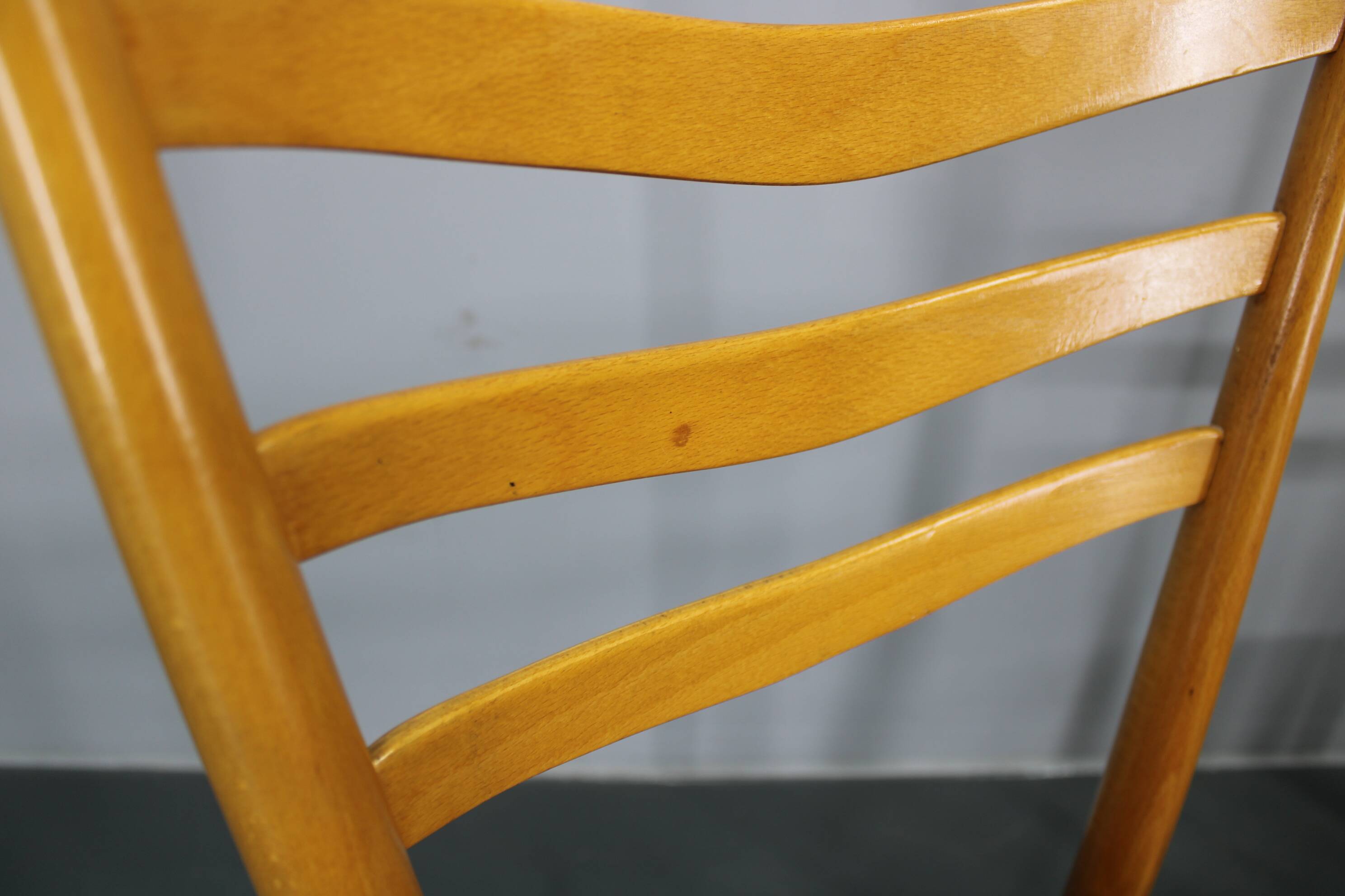 1960s Set of Four Beech Dining Chairs, Czechoslovakia