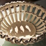 Plat en porcelaine tressée blanche
