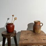 Brutalist ochre terracotta pot