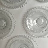 19-piece set of plates and dessert plates in bubbled glass