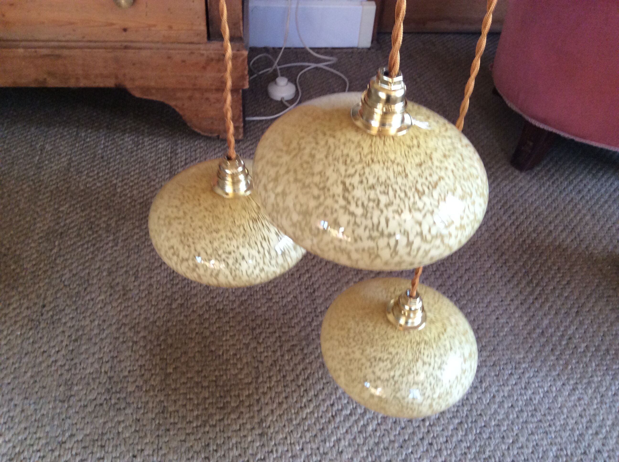 Trio of vintage suspensions