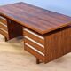 Freestanding Dutch writing desk in rosewood by Kho Liang Ie for Fristho 60s