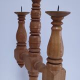 Three Scandinavian wooden candle holders, vintage design