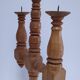 Three Scandinavian wooden candle holders, vintage design