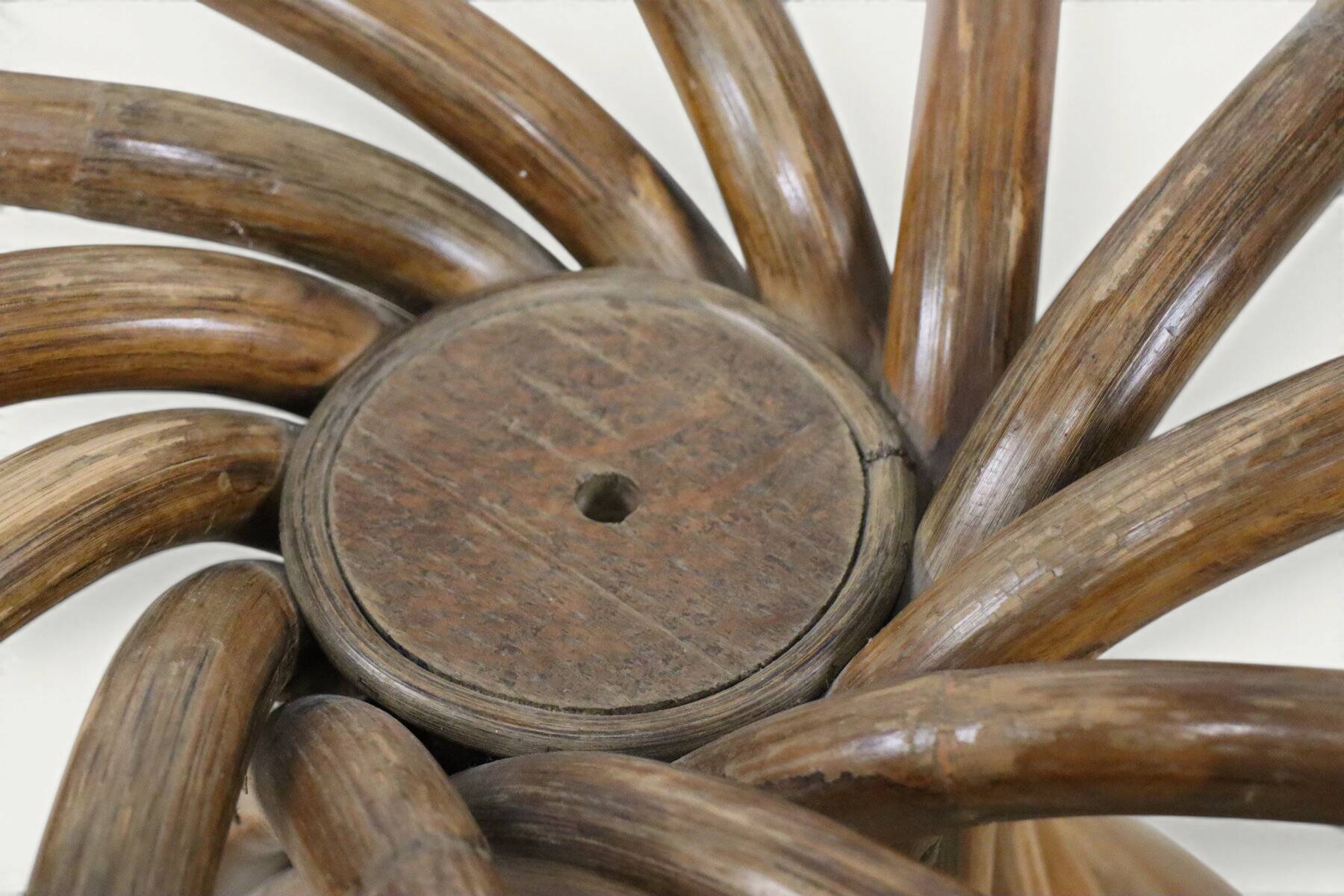 Bamboo and glass table by Bernard Govin – Eguizier edition, 1970