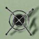 Vintage bar stool in black skai and chrome metal