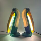 Paire de lampes Toucan par HT Huang en jaune et vert