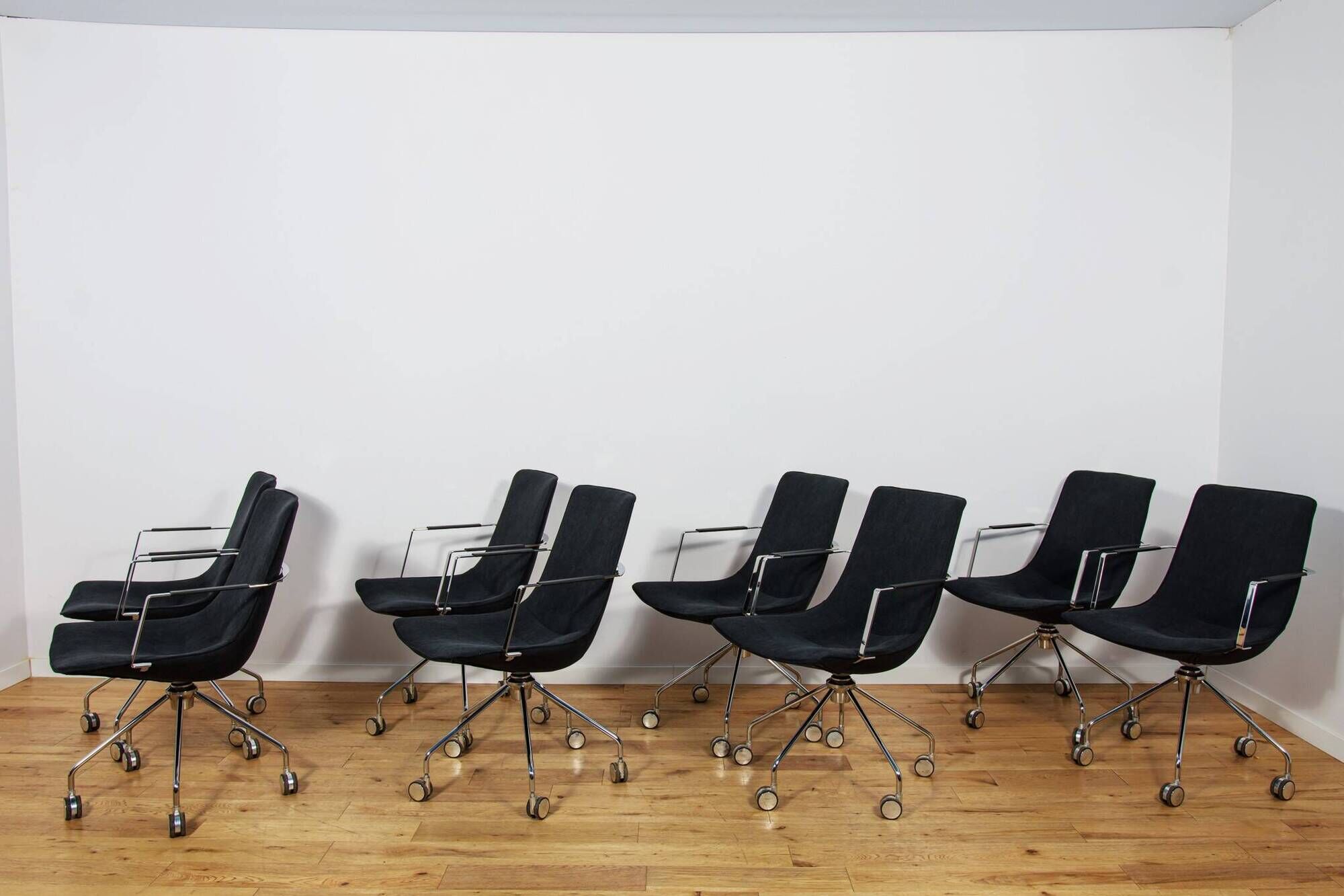 Mid-Century Conference Chairs "Comet" by Gunilla Allard for Lammhults, Sweden, 1990s, Set of 8