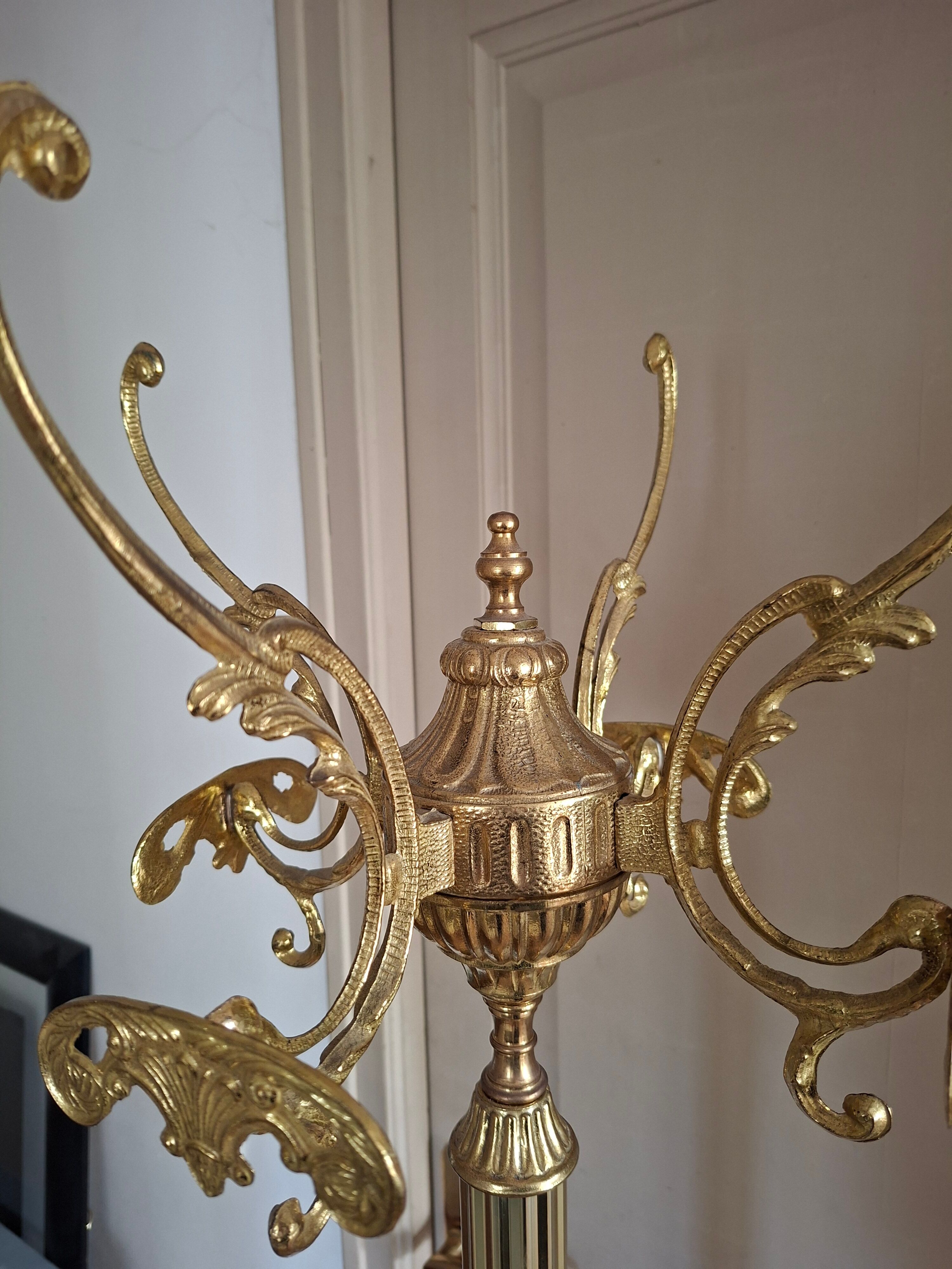Golden parrot coat rack