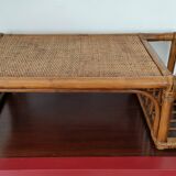 Large vintage serving tray, rattan and wicker - Indonesia - 1950s/1960s