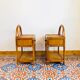 Pair of bamboo and rattan bedside tables