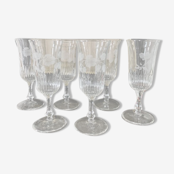 Series of 6 champagne flutes
