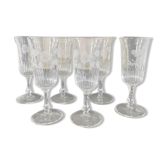 Series of 6 champagne flutes