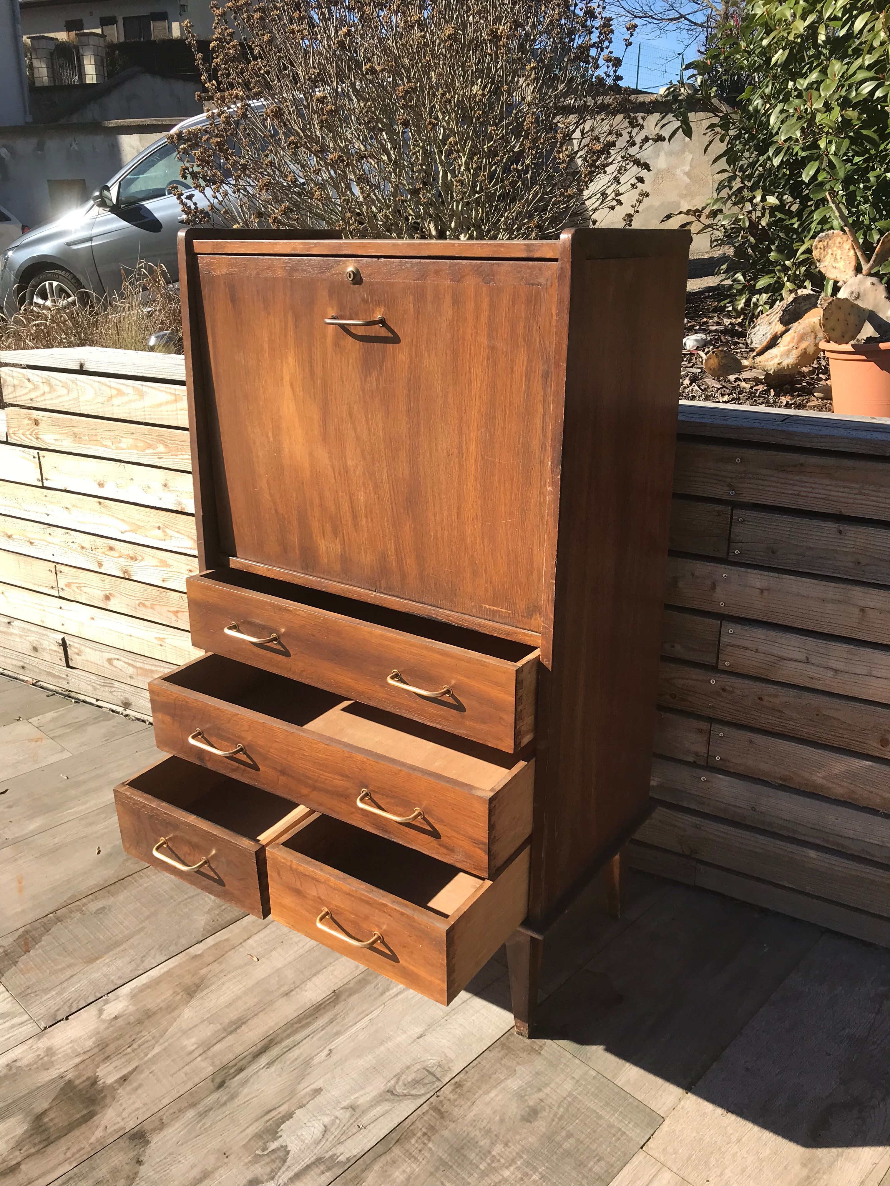 Oak vintage secretary revamped