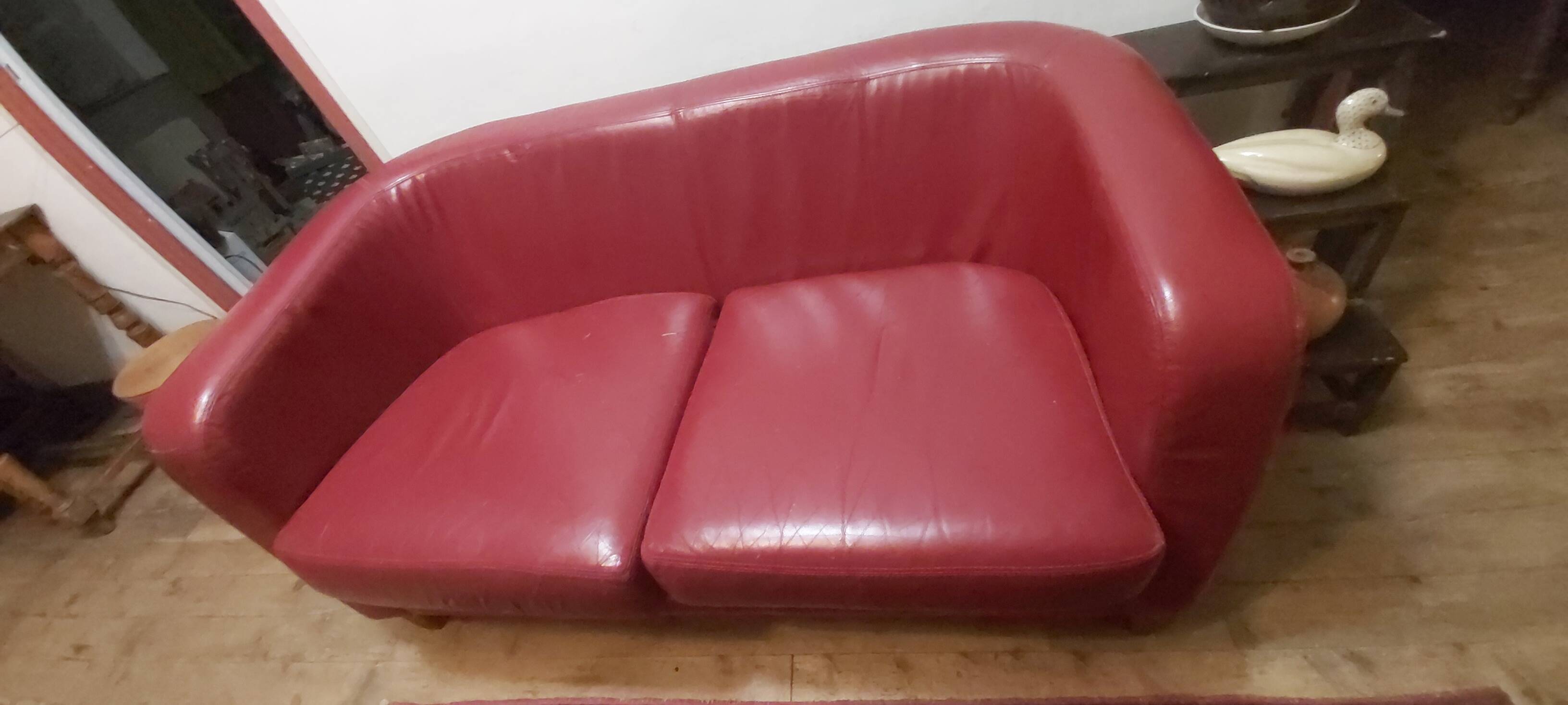 burgundy leather sofa