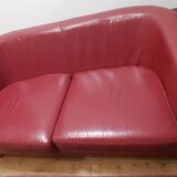 burgundy leather sofa