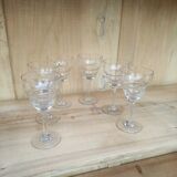 Set of 6 engraved glasses