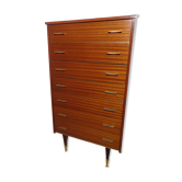 Commode chiffonnier vintage des années 60 sept tiroirs