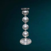 Space Age candlestick in cast aluminium with stacked balls – 1970s