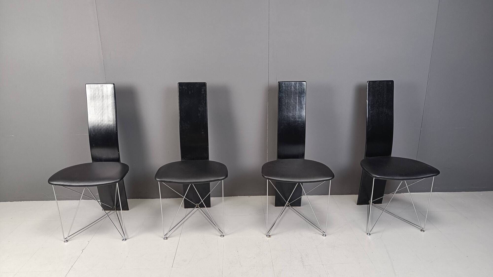 Set of 4 Concorde Dining Chairs with Leather Seats by Torstein Flatøy for Bahus
