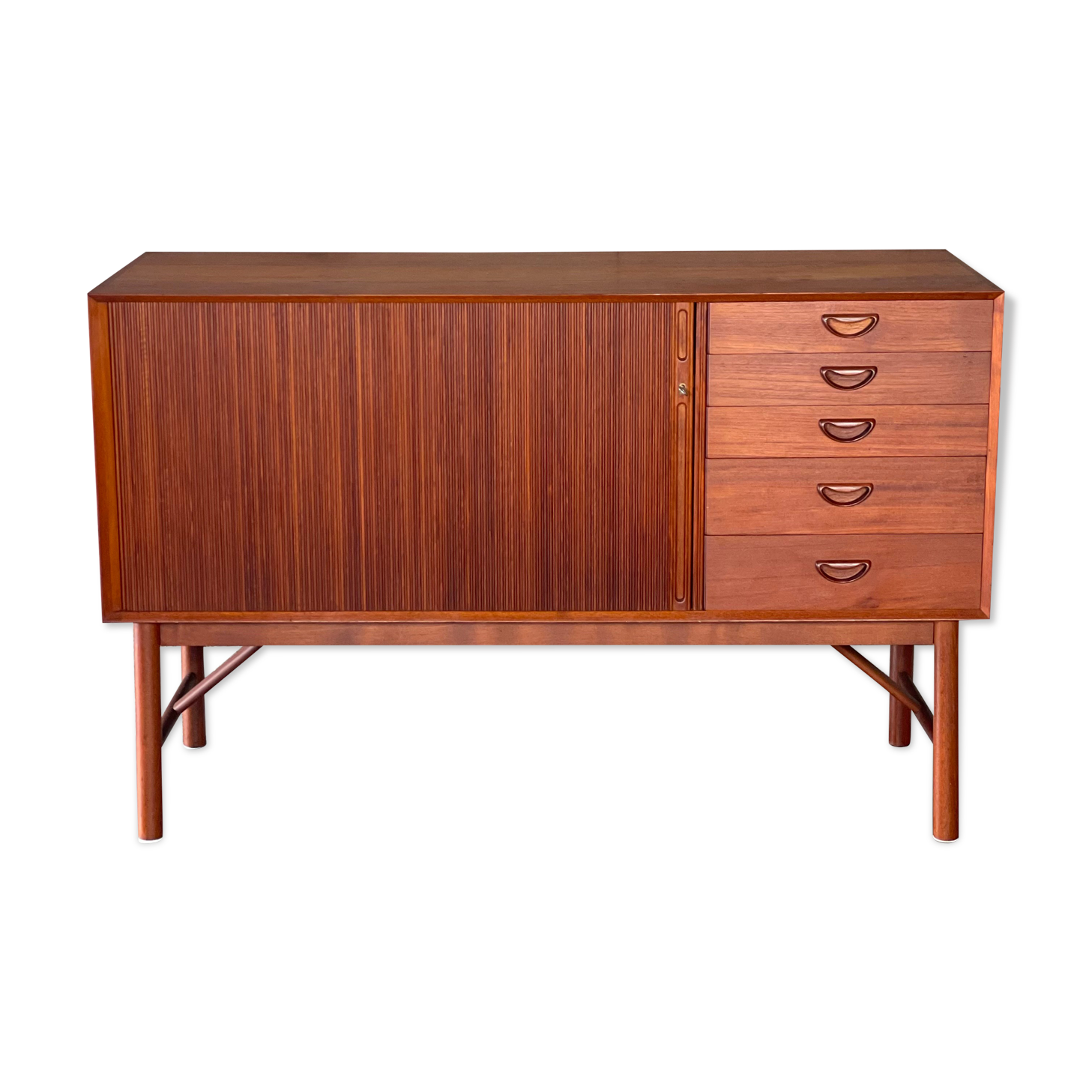 Danish Tambour Door Sideboard by Hvidt & Molgaard 50s