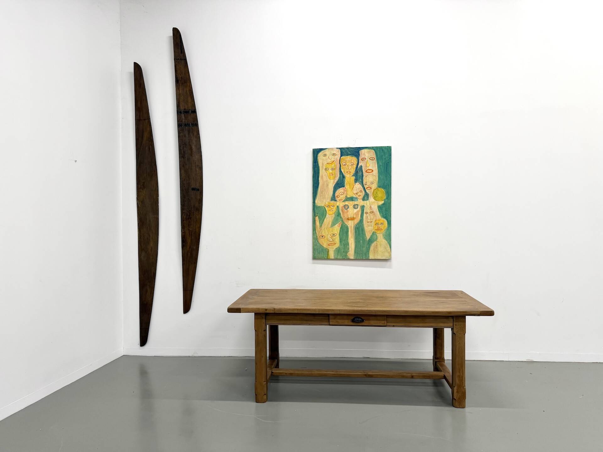 Extendable oak table, 1950s