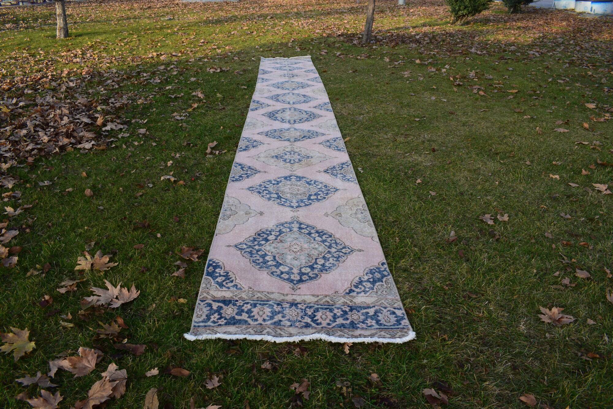 Vintage Turkish hallway rug 86x715 cm