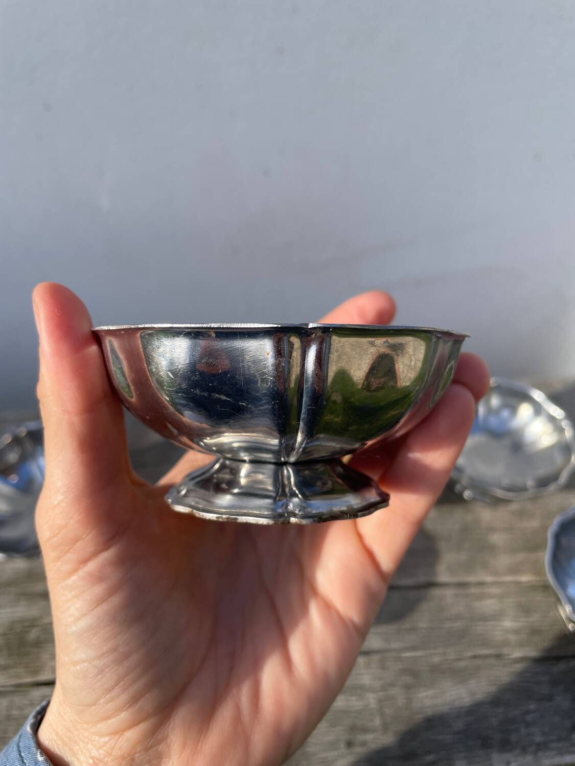 6 stainless steel cups 1970