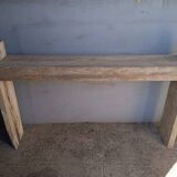 Brutalist console 148 cm old solid wood