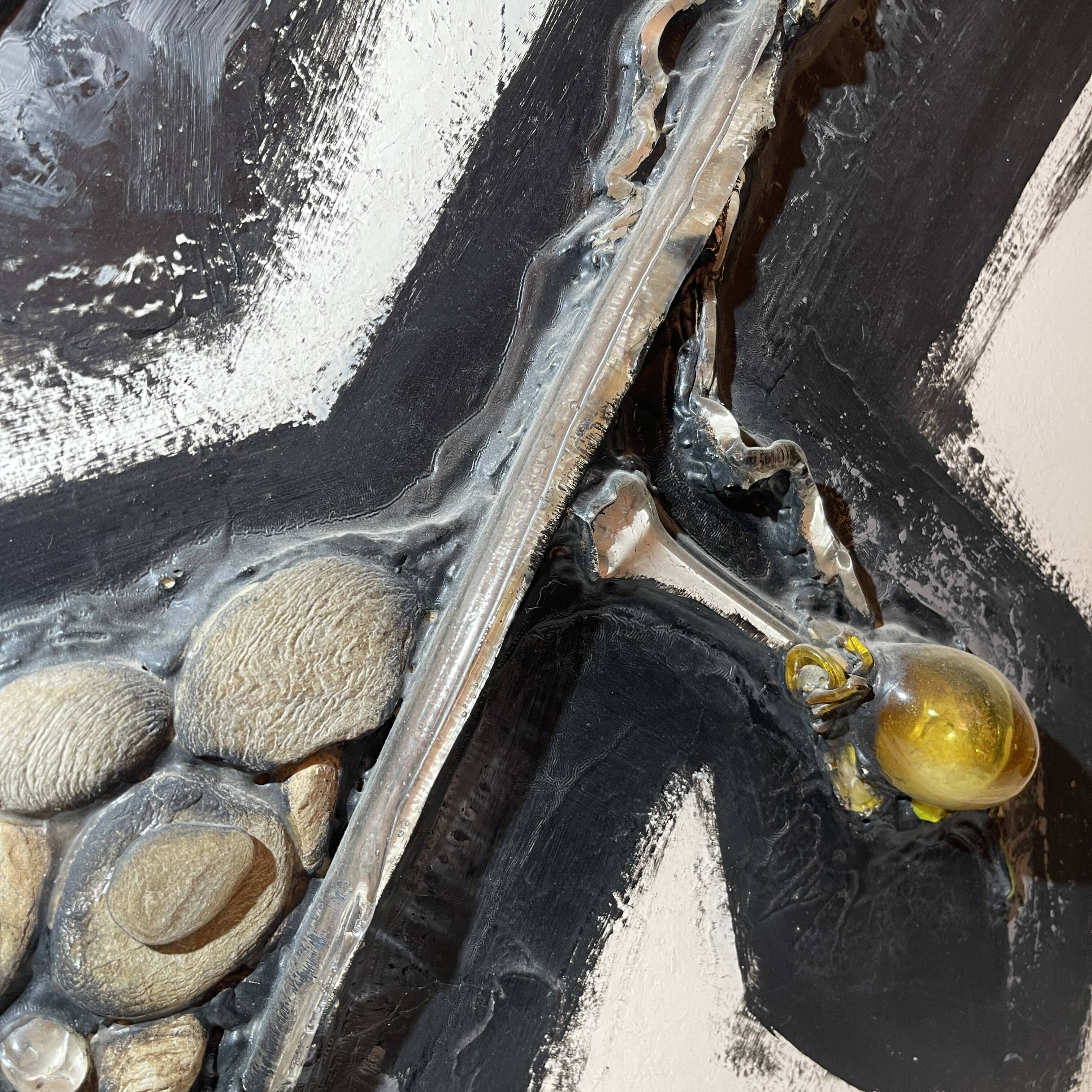 Abstract table, Gilbert AUQUIERE "Fusion XXI" mixed media, 1965