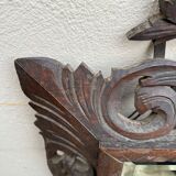 Carved wooden mirror - beveled ice - early twentieth century