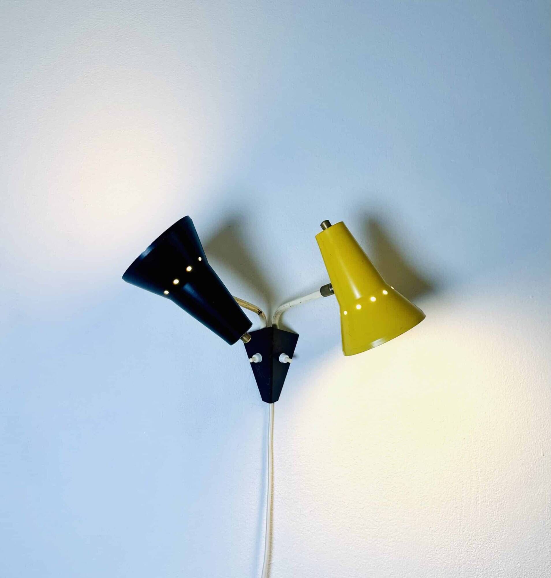 Double Cone Wall Lamp By J.J.M. Hoogervorst For Anvia Nederland, The Netherlands Early 1950S