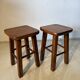Pair of solid wood stools – vintage rustic style