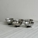Set of 6 low bowls in polished stainless steel