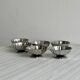 Set of 6 low bowls in polished stainless steel