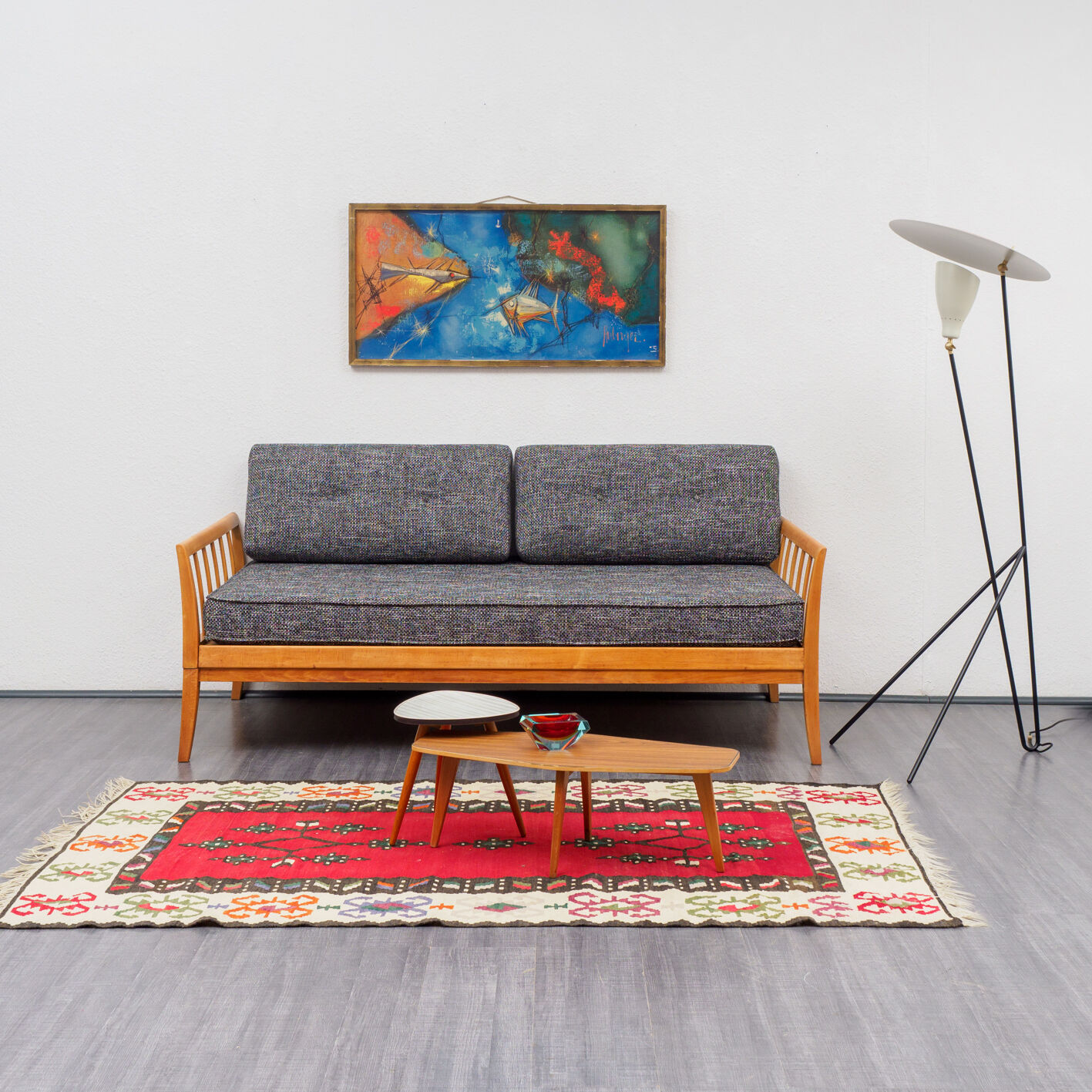 50s sofa in cherry wood
